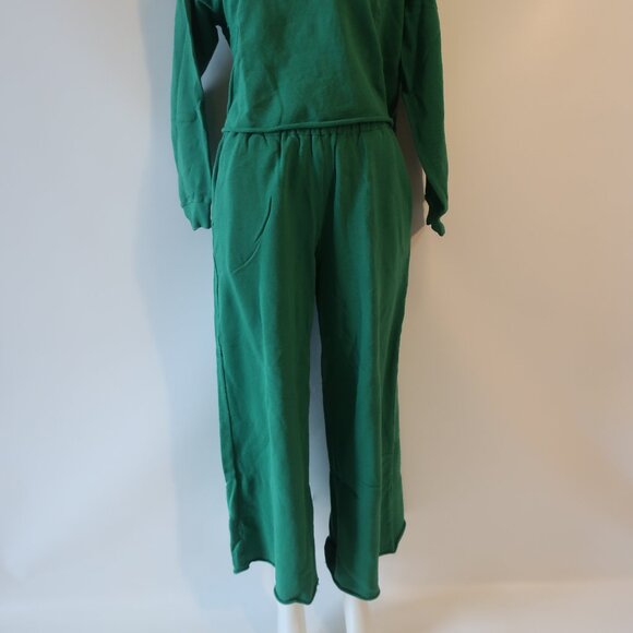 Womens The Westside Green 2-Pc Set Cropped Sweatshirt/M Wide-Leg Pants/S - Picture 11 of 15